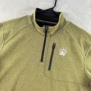 Alaskan Hardgear Pullover Mens XL Olive Green Swing Dog Quarter Zip Grid Fleece